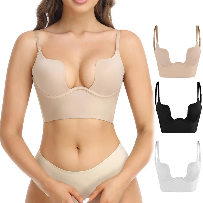 Soutien-gorge bralette push-up invisible, sans bretelles, design confortable pour un dos nu parfait.