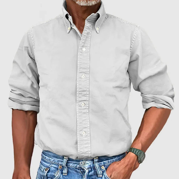 Chemise délavée homme, manches longues. Parfaite pour un look casual vintage en toute saison, superposition facile.