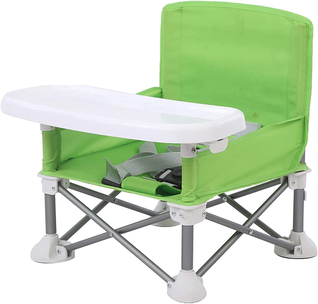 Chaise portable enfant pliable pour le camping. Comprend une tablette repas pratique pour les repas en plein air.