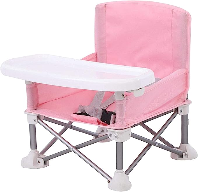 Chaise repas enfant pliable pour camping et extérieur. Équipement tout-petits avec tablette intégrée.