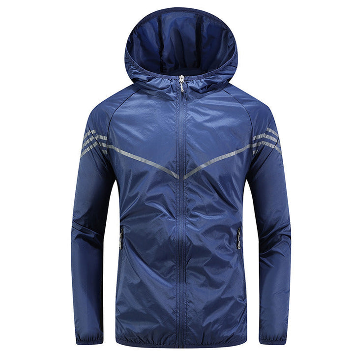Veste casual homme imperméable à capuche, légère. Confortable pour la ville ou activités extérieures.