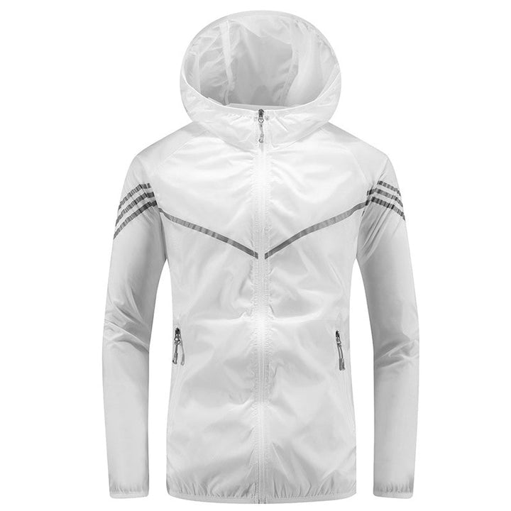 Veste homme imperméable et respirante, légère, avec capuche. Idéale pour la ville et le sport par temps humide.