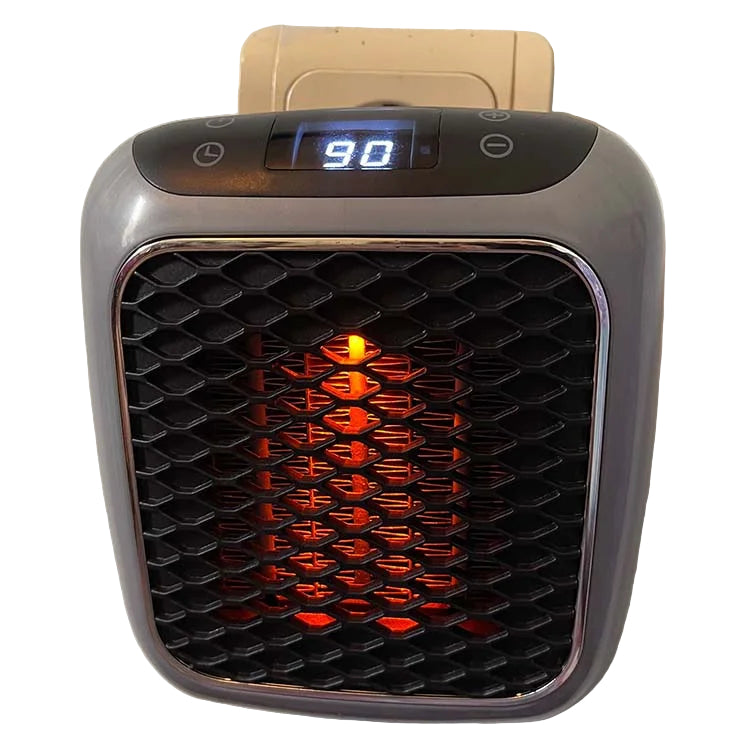 Chauffage d'appoint portable et compact noir 800W pour bureau et maison, offrant chaleur instantanée et économie d'énergie.
