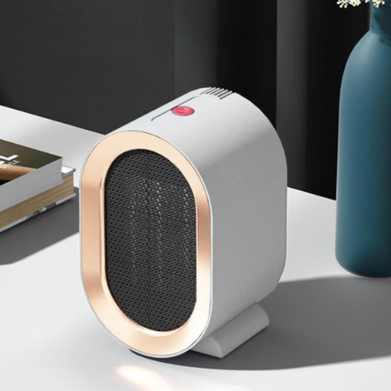 Chauffage électrique compact, design moderne pour bureau, portable et chaleur réglable.
