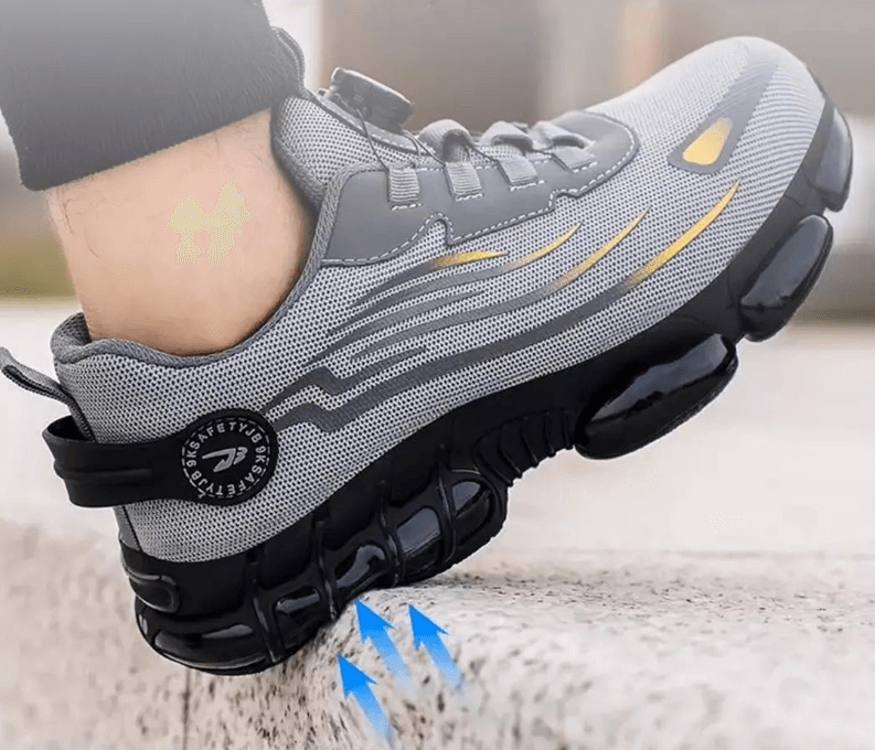 Design moderne de chaussures de sécurité homme, légères, antidérapantes et orthopédiques pour le travail.
