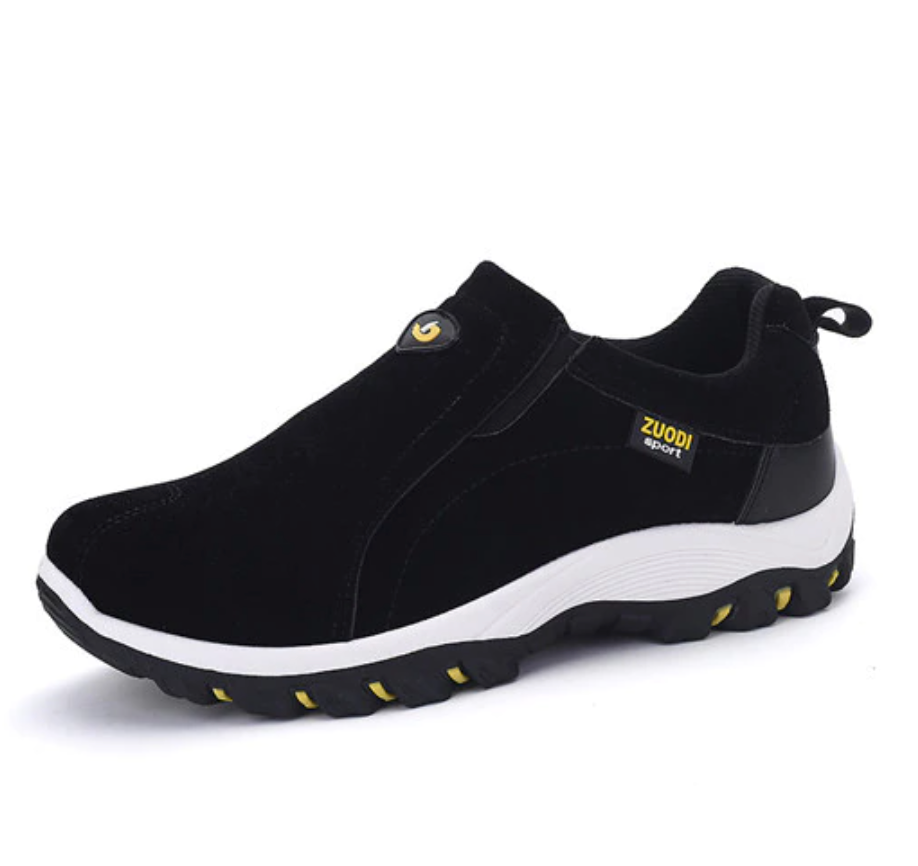 Chaussures de trail homme avec amorti supérieur pour confort et stabilité sur sentiers de randonnée.