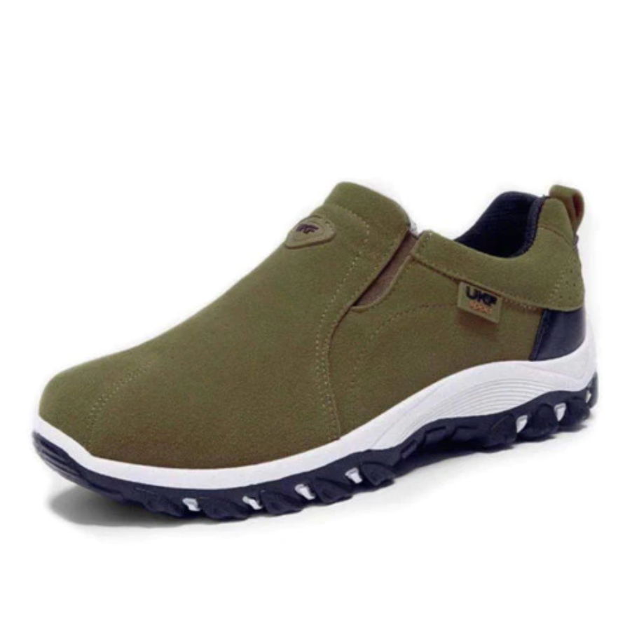 Confortables chaussures de trail homme avec soutien orthopédique et excellent amorti pour longues marches.