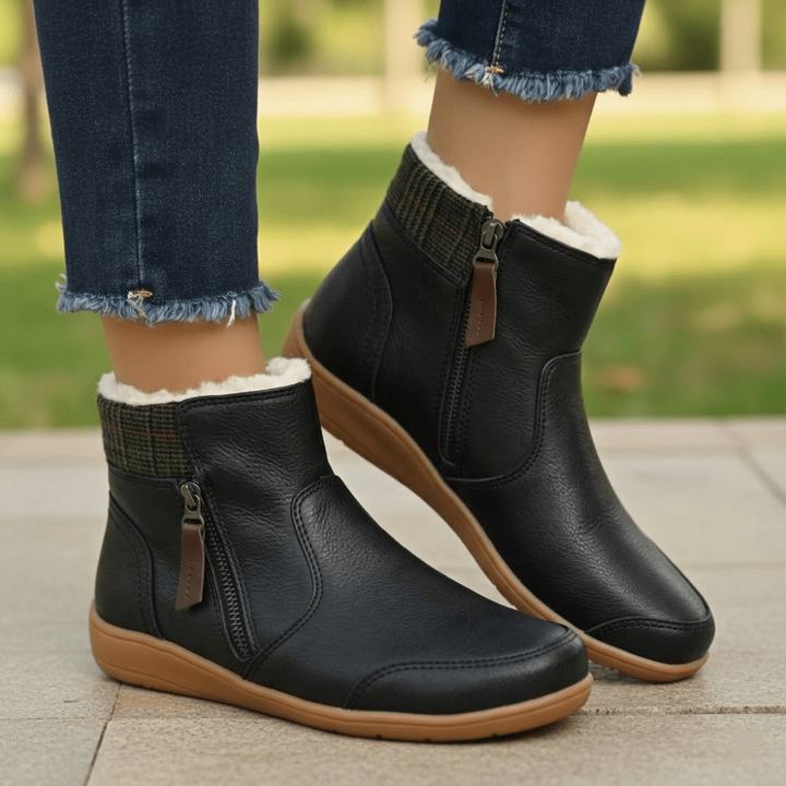 Chaussures femme imperméables, confort orthopédique, antidérapantes. Idéales pour la marche hivernale et l'automne.