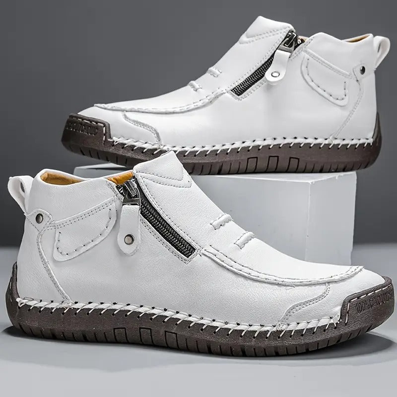 Chaussures orthopédiques homme/femme avec fermeture éclair. Soutien ergonomique pour soulager la douleur aux pieds.
