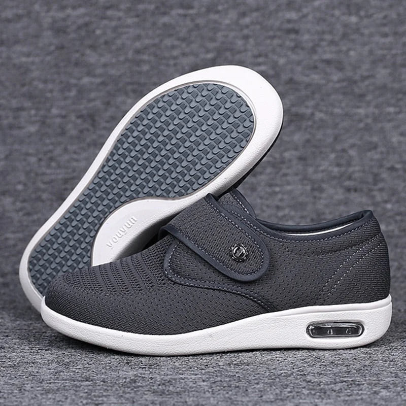 Chaussures respirantes pour femme, orthopédiques, idéales pour pieds diabétiques et sensibles, avec soutien.