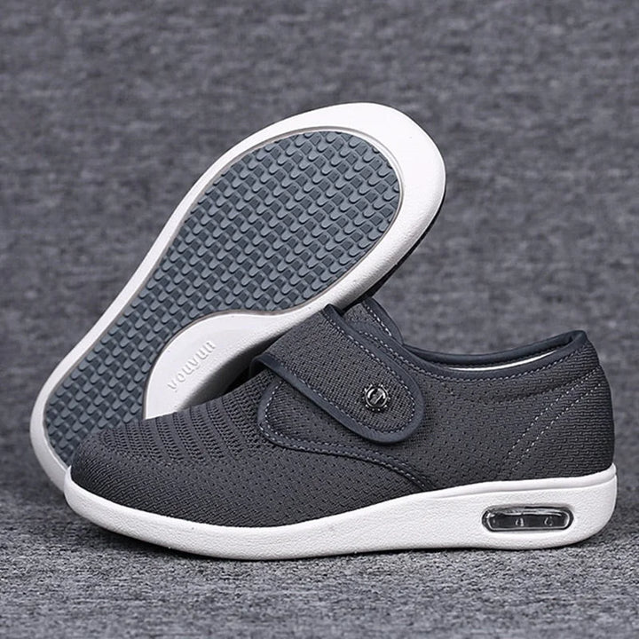 Chaussures respirantes pour femme, orthopédiques, idéales pour pieds diabétiques et sensibles, avec soutien.