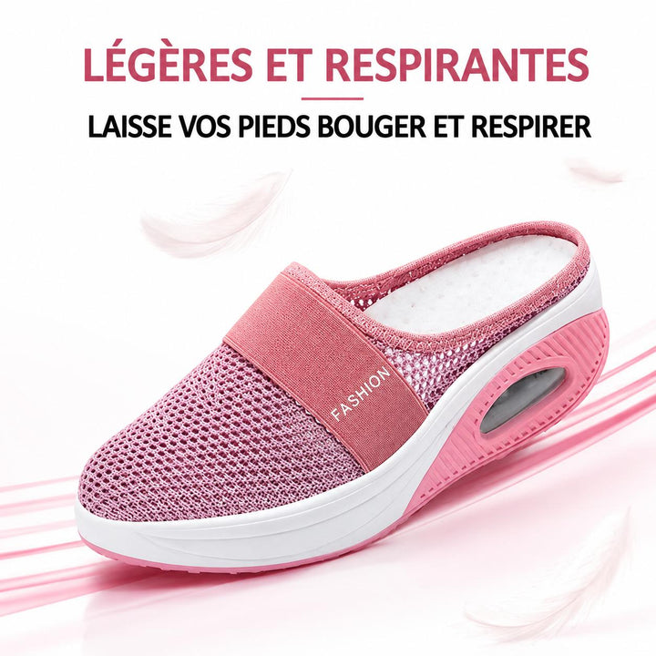 Chaussures femme confort pour la marche, style décontracté, respirantes, soutien amorti, bien-être.