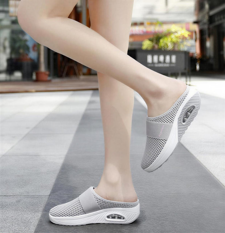 Chaussures confort femme pour pieds sensibles, soutien orthopédique, respirantes, parfaites pour la marche.