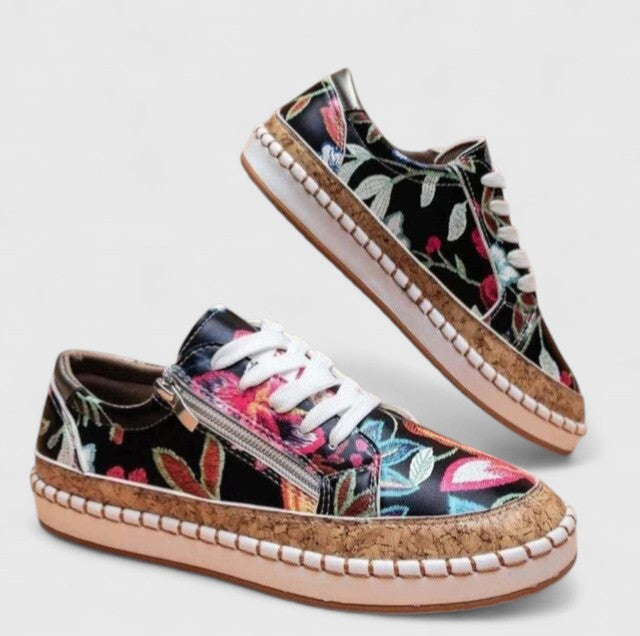 Chaussures orthopédiques femme, mocassins confortables avec soutien plantaire, idéales pour le bien-être des pieds.