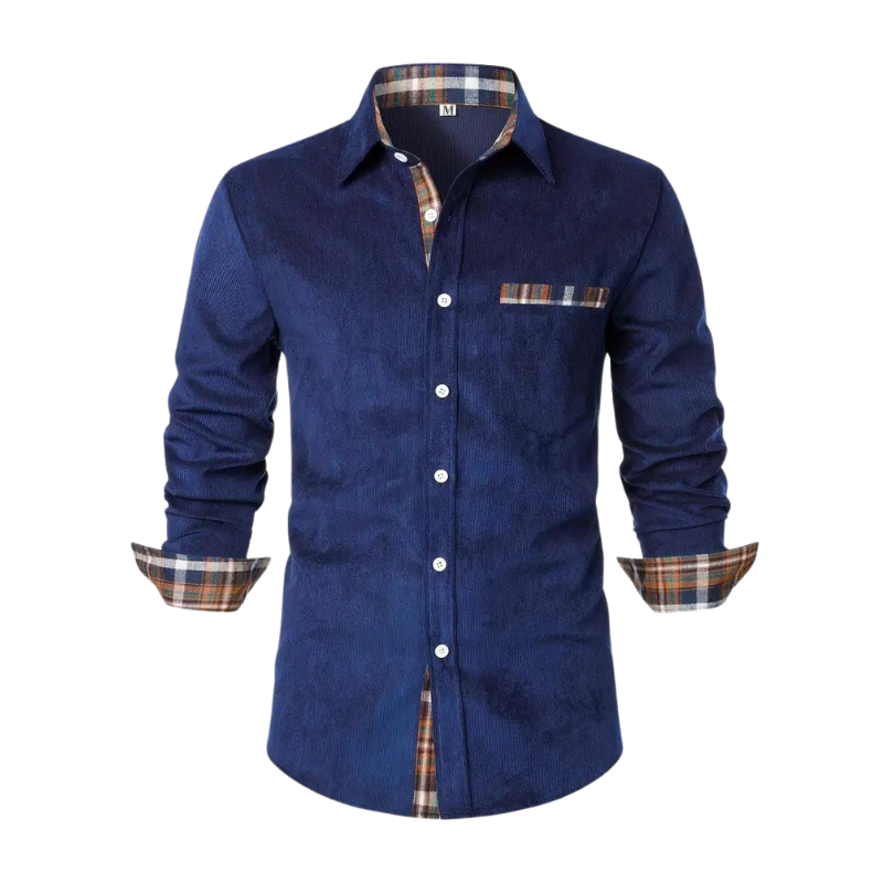 Chemise homme à manches longues, coupe classique décontractée. Élégance casual et confortable pour mode masculine quotidienne.