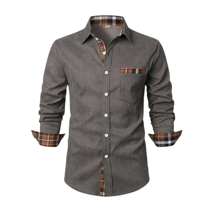 Vêtement homme: chemise décontractée à manches longues, coupe classique, poche. Style casual élégant pour le quotidien.