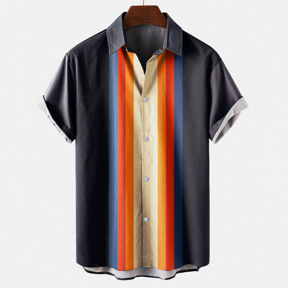 Chemise homme polyvalente et confortable, esprit rétro, idéale pour les tenues de printemps et d'automne.