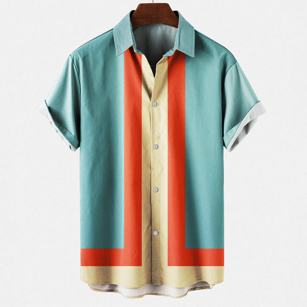 Chemise classique homme à manches longues, style rétro élégant, pour une mode masculine raffinée et confortable.