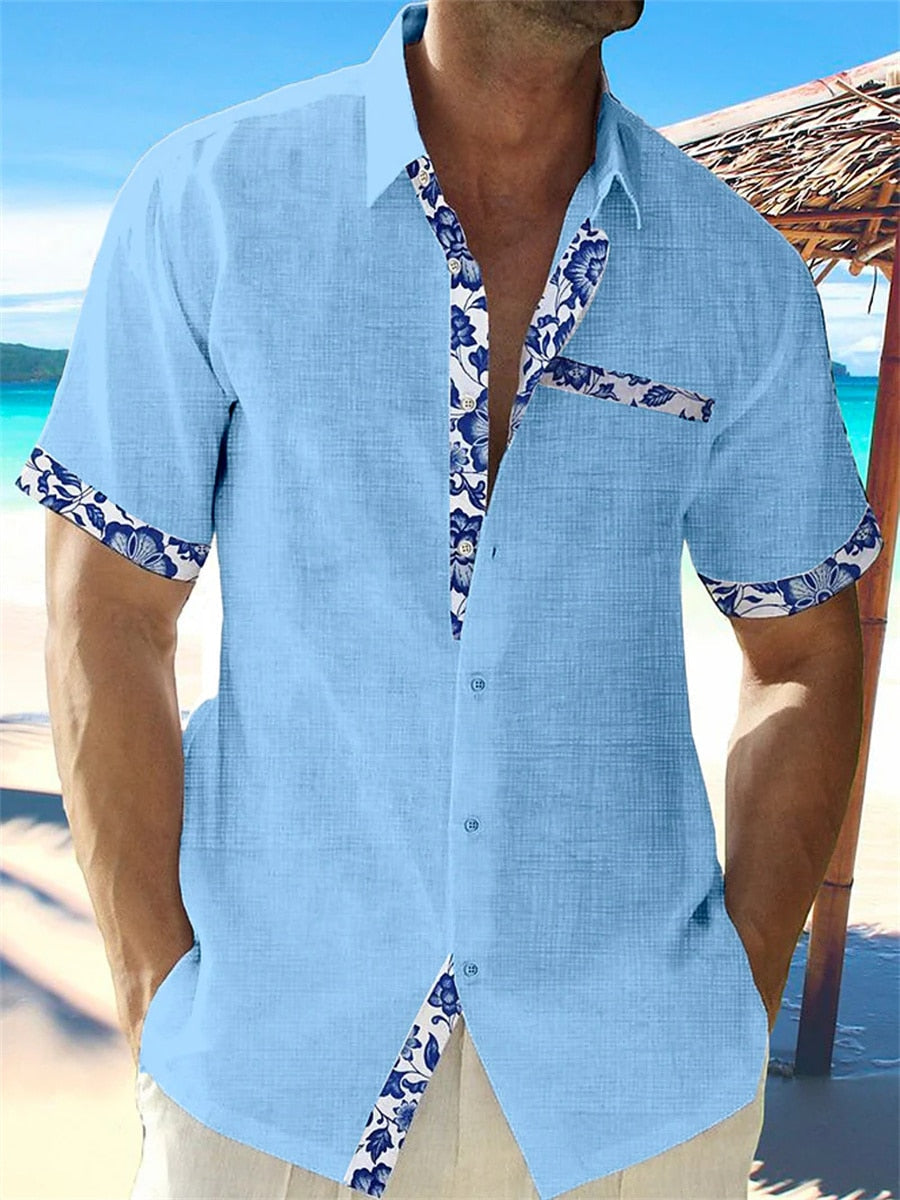 Chemise homme d'été respirante, idéale pour les vacances et un confort décontracté élégant.