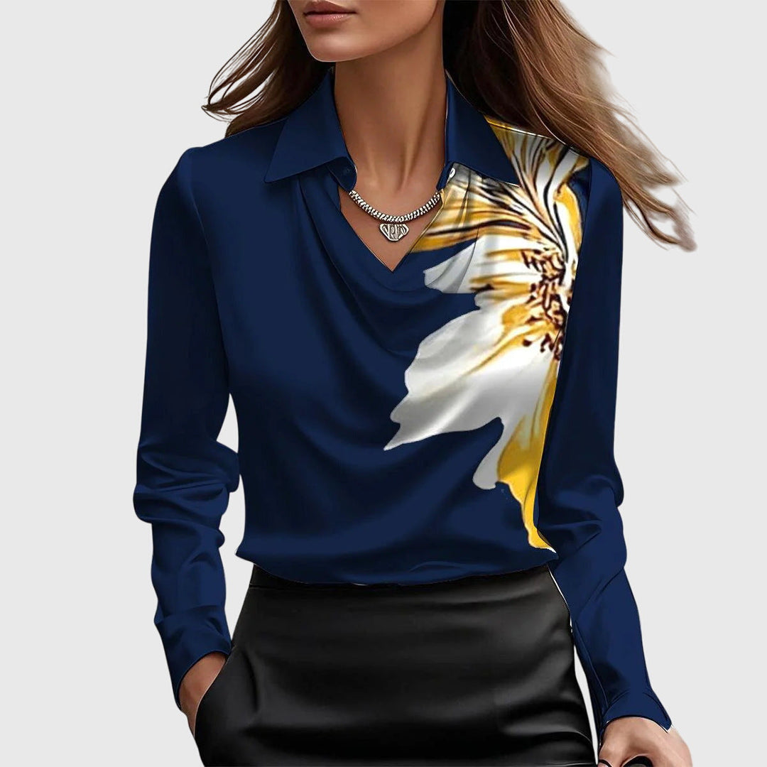Chemisier femme pour un style professionnel au bureau ou un look chic en soirée. Manches longues élégantes.