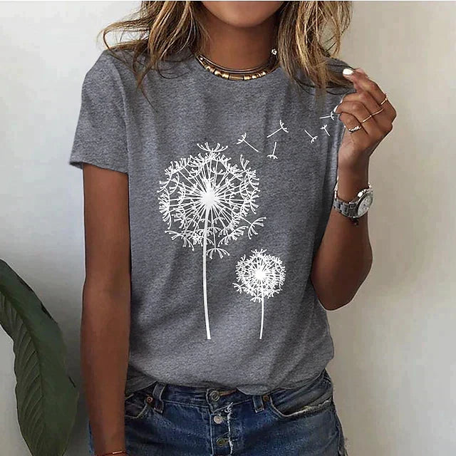 T-shirt femme élégant et confortable à manches courtes pour look quotidien ou casual. Tissu doux et polyvalent.