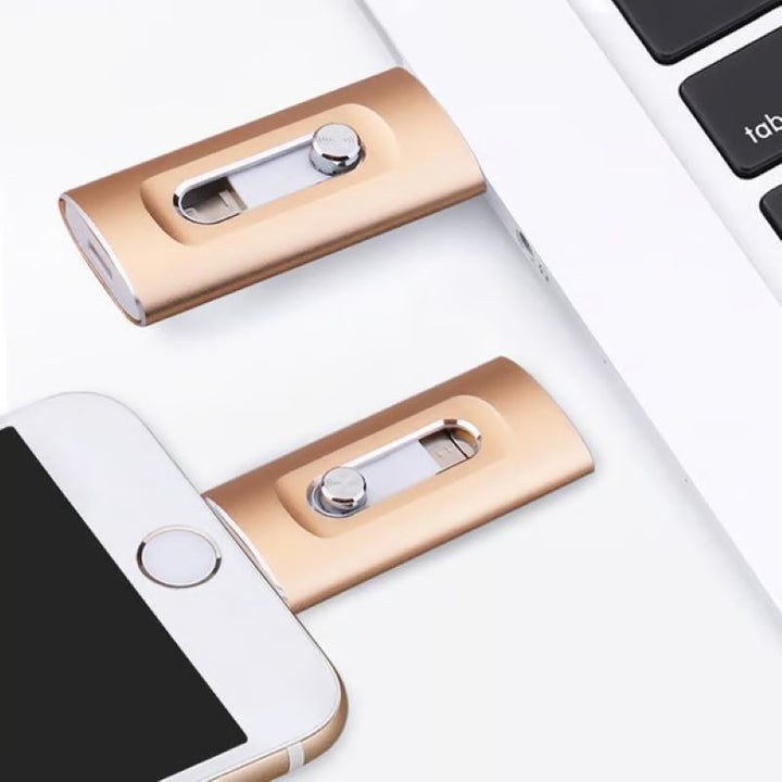 Clé USB-C OTG 3-en-1, mémoire flash unisexe. Grande capacité de stockage pour téléphone, tablette et ordinateur portable.
