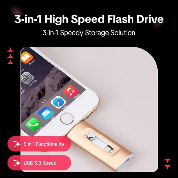 Clé USB unisexe en métal durable, grande capacité. Compatible OTG pour transfert sécurisé entre téléphone et ordinateur.