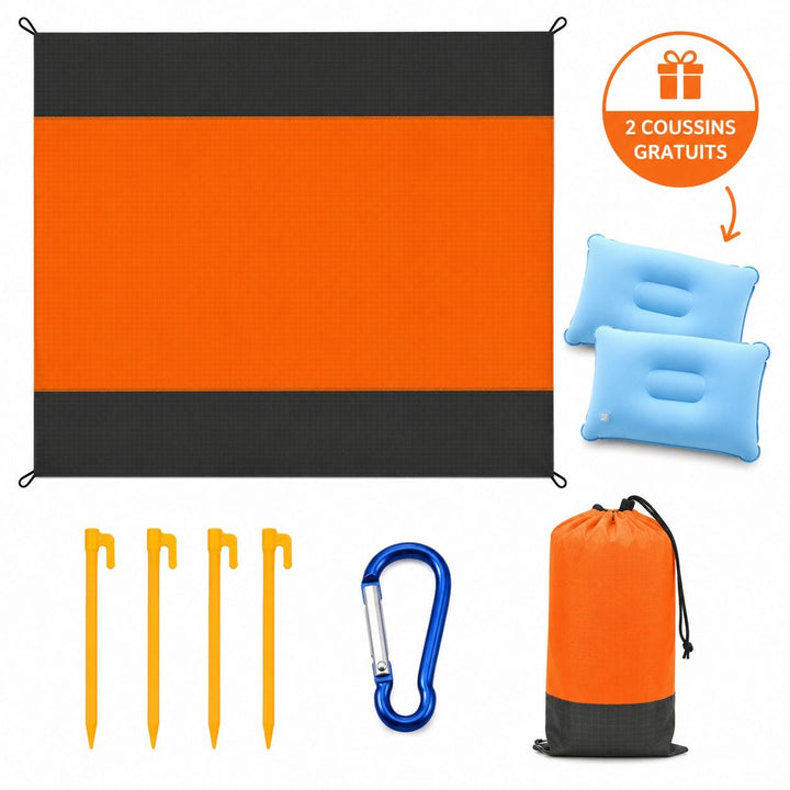 Couverture de voyage polyvalente pour la plage, le parc ou le camping, offrant confort et propreté.