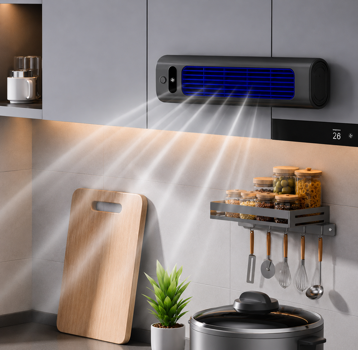 Appareil de climatisation portable sans fil, rechargeable, pour une fraîcheur facile à transporter, gris.