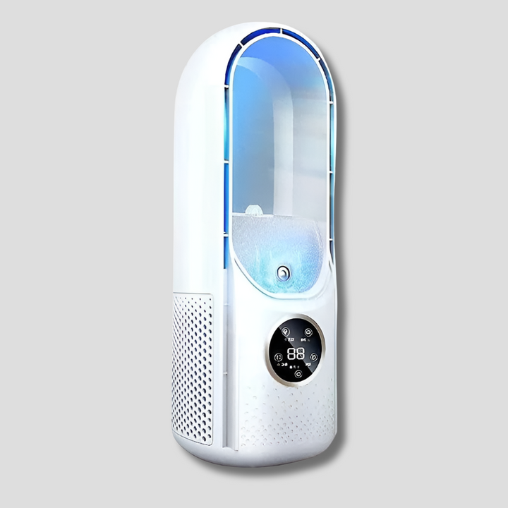 Climatiseur ventilateur portable silencieux et compact, idéal pour rafraîchir votre maison ou bureau en été. Air frais garanti.