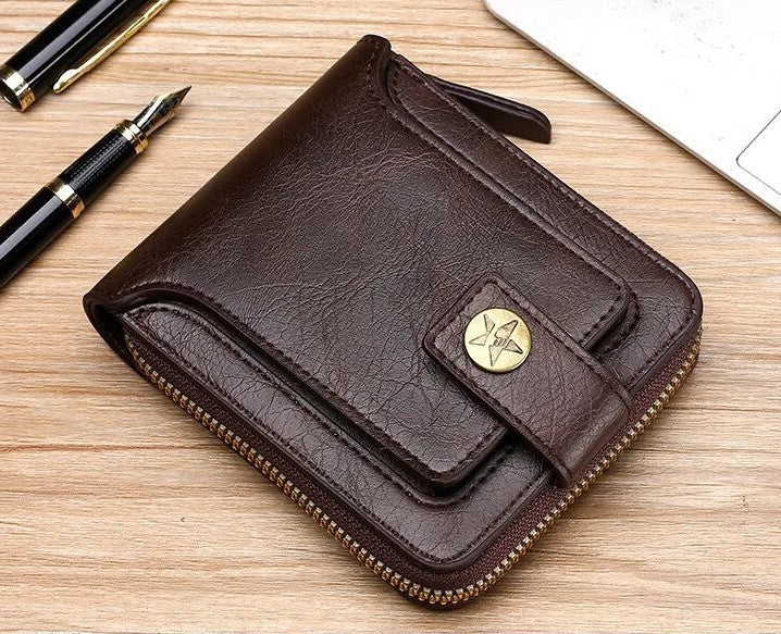 Cadeau idéal : portefeuille vintage compact, porte-cartes sécurisé RFID pour homme/femme.