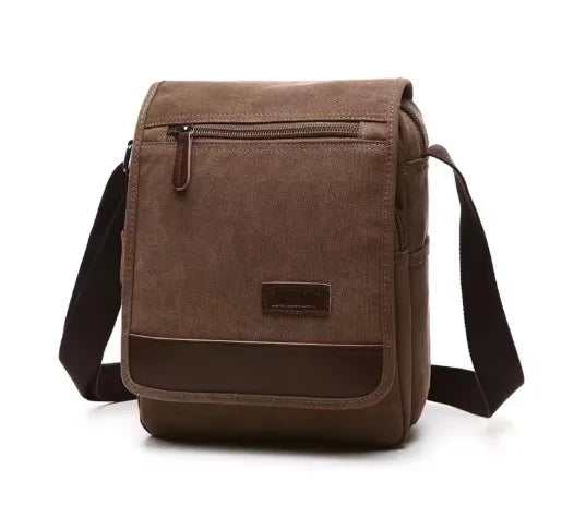 Sac à bandoulière compact en toile pour homme et femme, excellent compagnon de voyage quotidien. Durable.