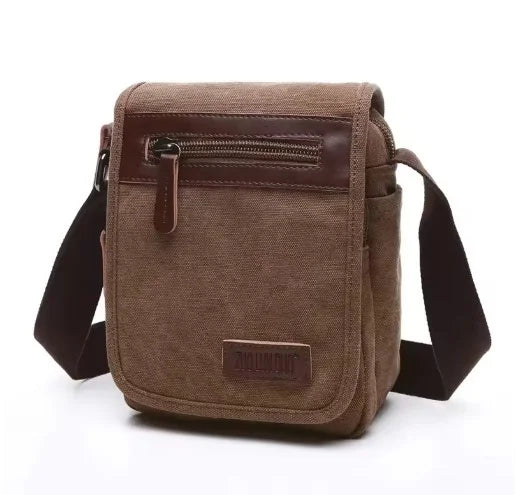 Sac bandoulière unisexe en toile durable, parfait pour les voyages et l'usage quotidien. Compact et pratique.