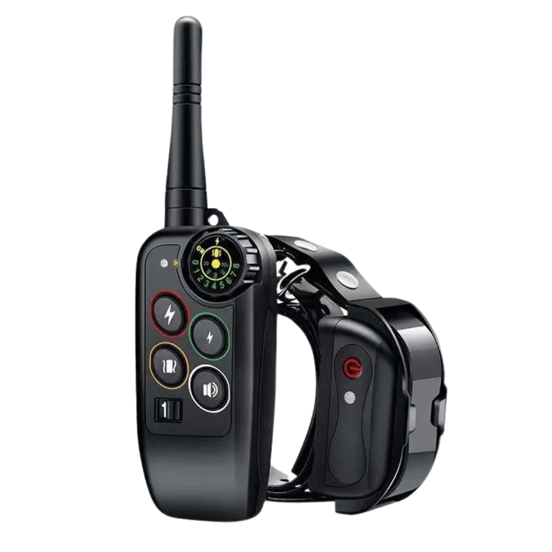 Collier de dressage pour chien étanche 1000m avec télécommande. Idéal pour l'entraînement à l'obéissance.