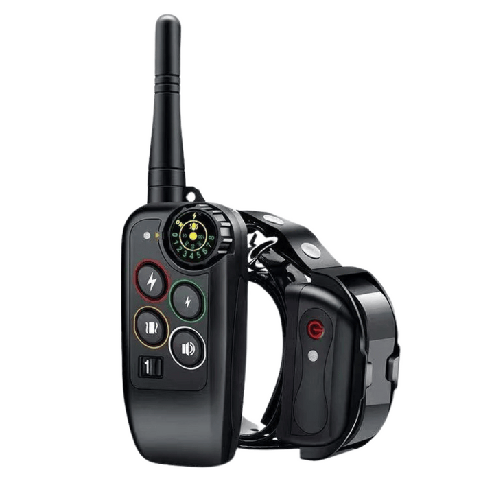 Collier de dressage pour chien étanche 1000m avec télécommande. Idéal pour l'entraînement à l'obéissance.