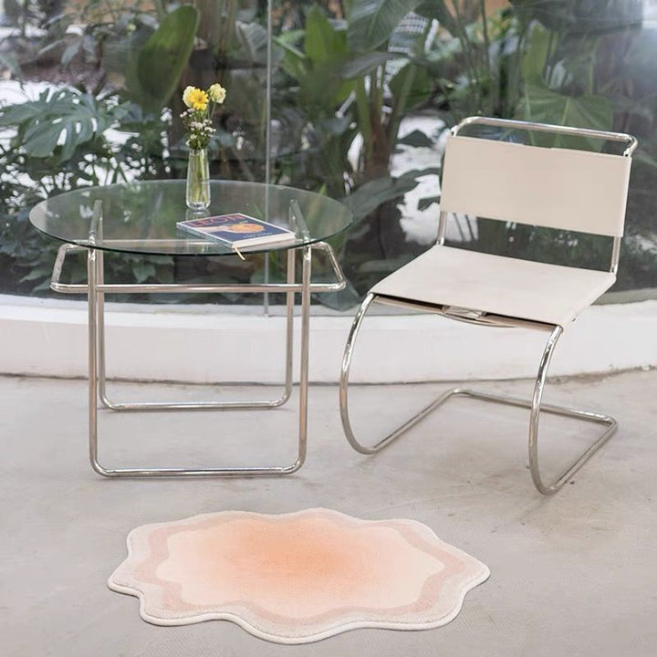 Tapis ombré orange et violet, doux et moelleux, parfait pour une décoration intérieure moderne de salon.
