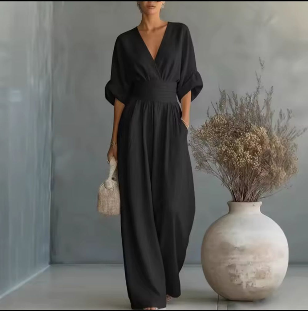 Tenue quotidienne mode: combinaison femme taille haute, chic et confortable, parfaite pour toute occasion.