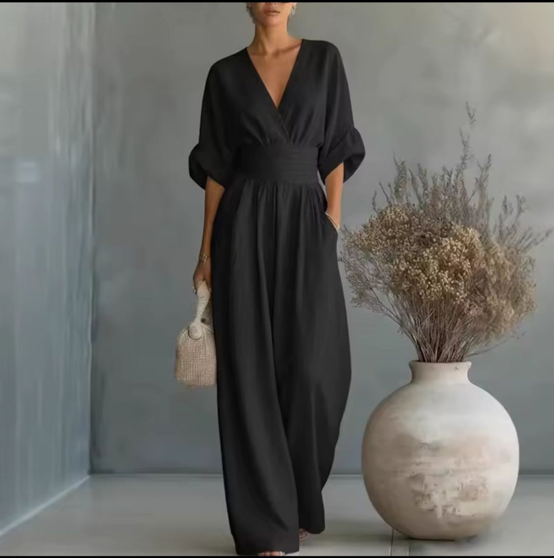 Tenue quotidienne mode: combinaison femme taille haute, chic et confortable, parfaite pour toute occasion.