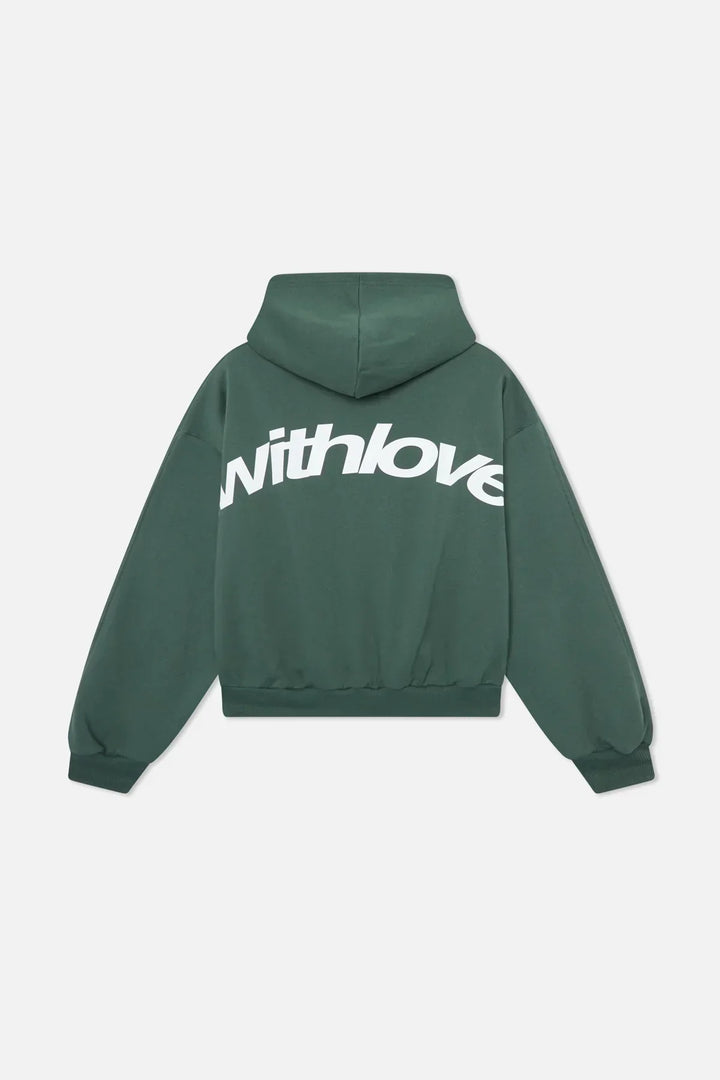 Hoodie femme vert kaki, style streetwear moderne, très confortable et casual.