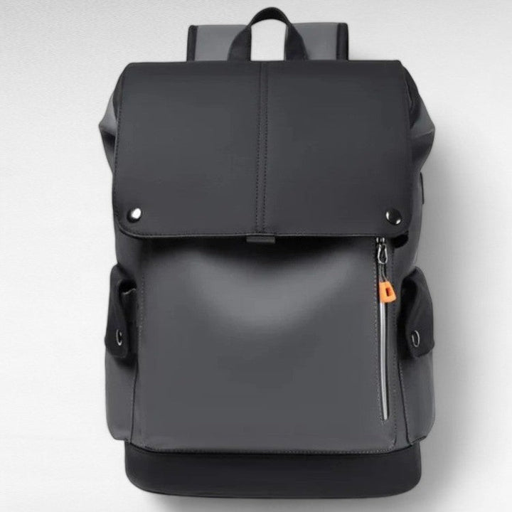 Sac à dos imperméable gris, grande capacité, organisation intelligente pour voyage et quotidien.