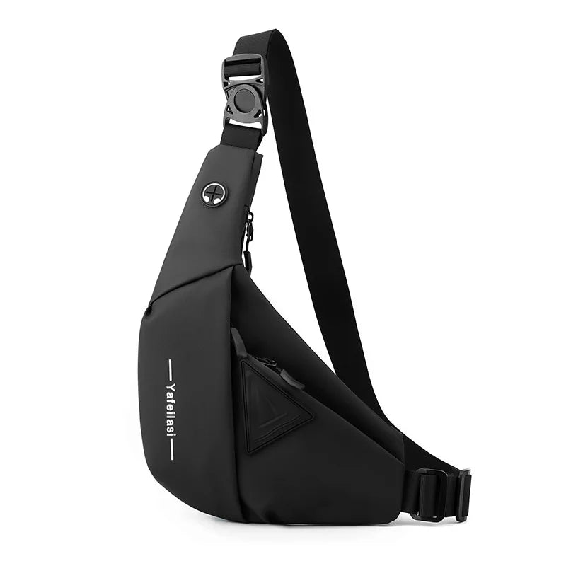 Sac crossbody homme noir, compact et léger, idéal pour le quotidien.