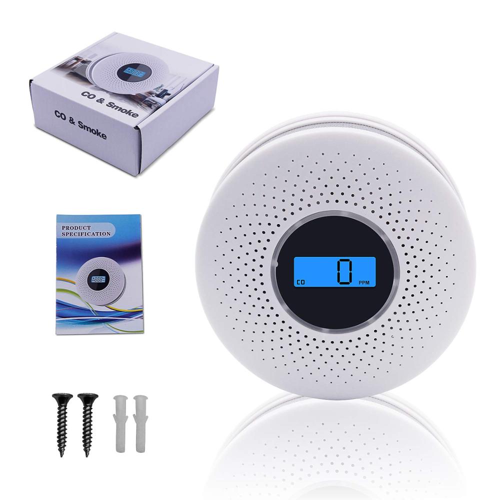 Détecteur d'alarme 2-en-1 pour maison. Anti-incendie et monoxyde de carbone. Une protection fiable indispensable.