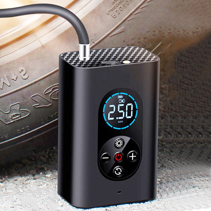 Compresseur d'air portable digital pour gonflage rapide des pneus de voiture et vélo, idéal urgence.