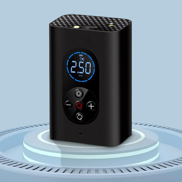 Compresseur d'air portable 12V pour gonfler rapidement les pneus de voiture en toute situation d'urgence.