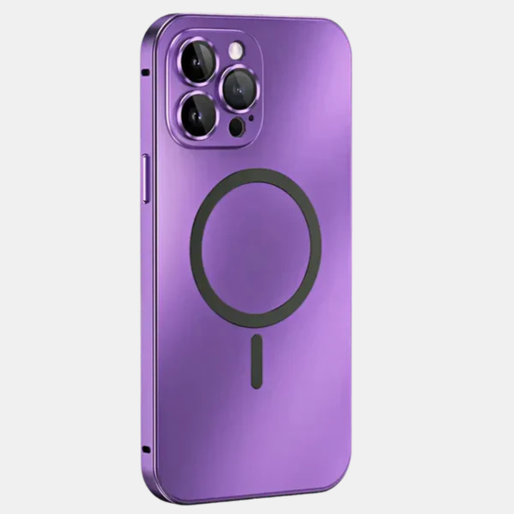Coque iPhone magnétique de luxe. Protection intégrale antichoc en métal, compatible MagSafe pour un ajustement parfait.