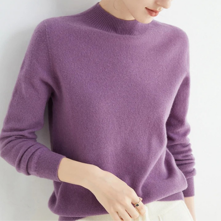 Pull doux et confortable pour femme en tricot, parfait pour l'hiver et l'automne, style élégant et décontracté.