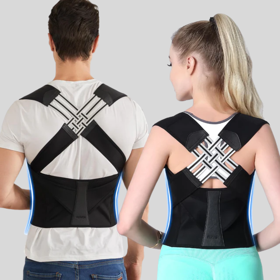 Correcteur de posture et de dos unisexe, réglable et respirant pour un maintien dorsal ergonomique optimal.