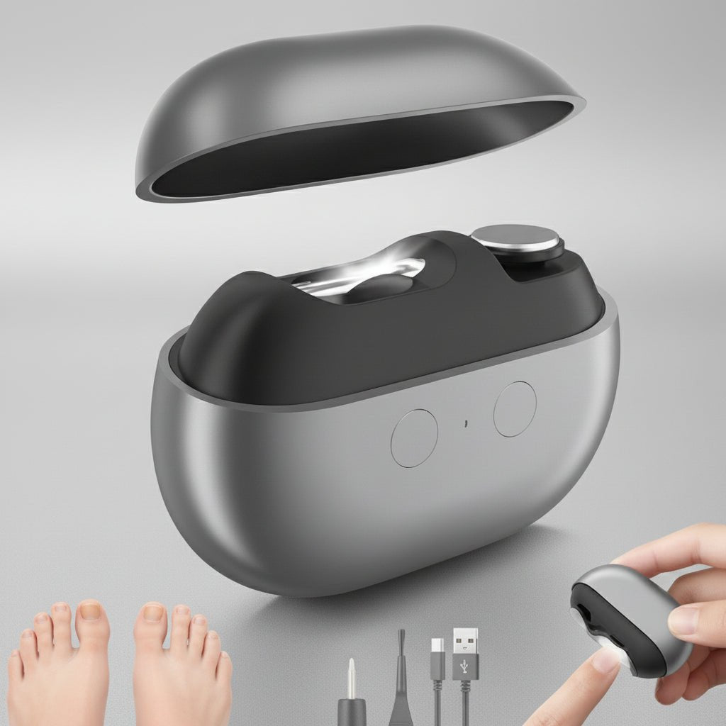 Coupe-ongles électrique portable USB rechargeable pour mains et pieds. Soin des ongles précis unisexe et hygiénique.