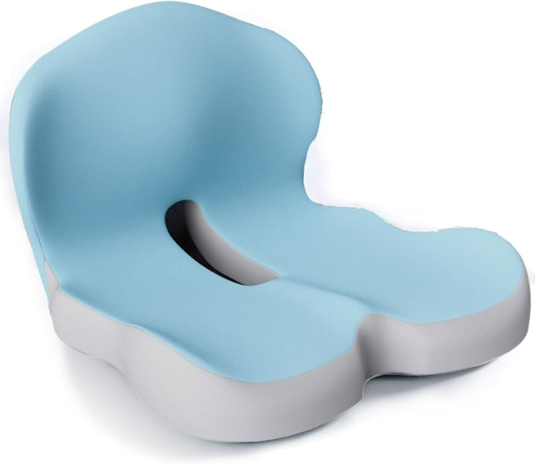 Coussin de siège ergonomique pour meilleure posture, confort longue durée au bureau, soutien santé du dos.
