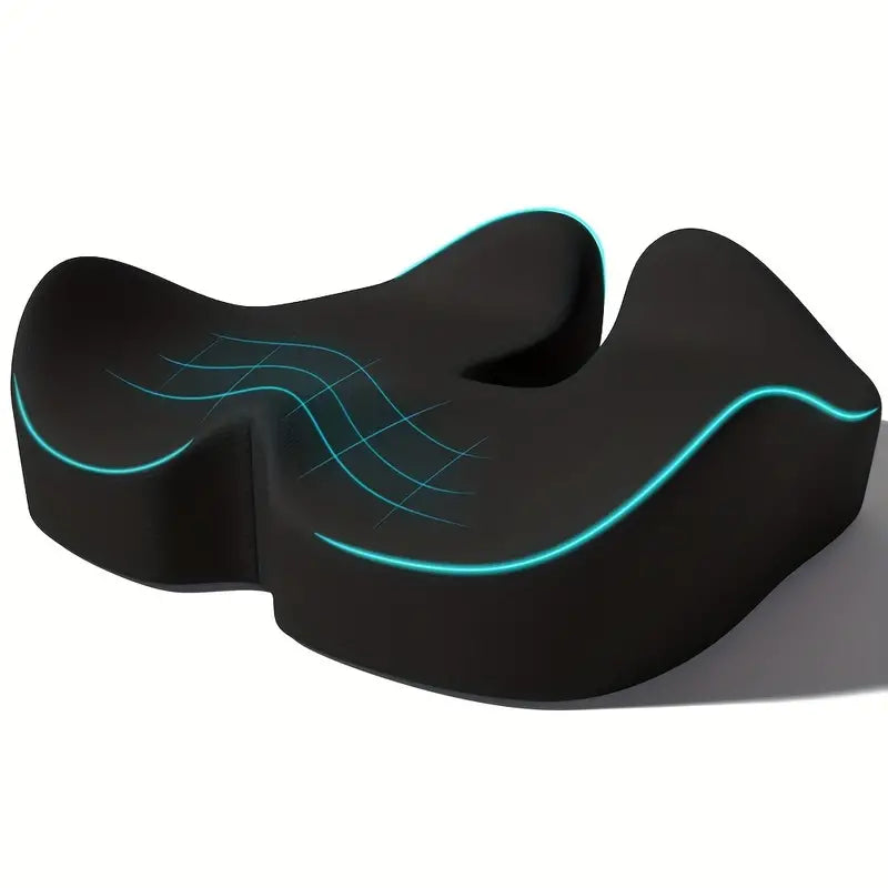 Coussin chaise ergonomique mémoire de forme pour bureau. Confort, soutien postural et soulagement dos. Idéal télétravail.